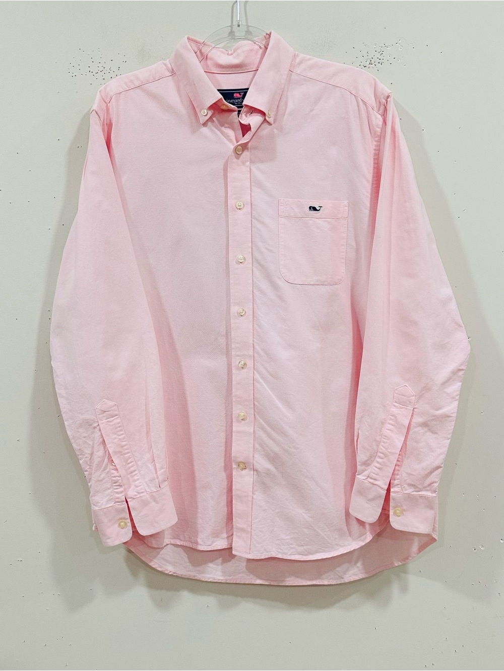 Vineyard Vines Slim Fit Tucker Shirt Men's L Pink Long Sleeve Button Down Cotton